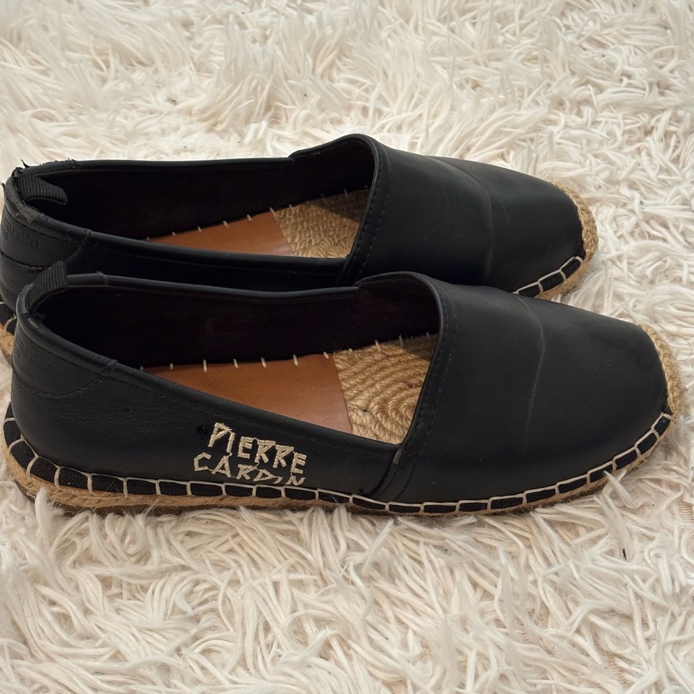 Pierre Cardin Black Leather Espadrilles |
Women's Size 36 | Classic Summer Flats